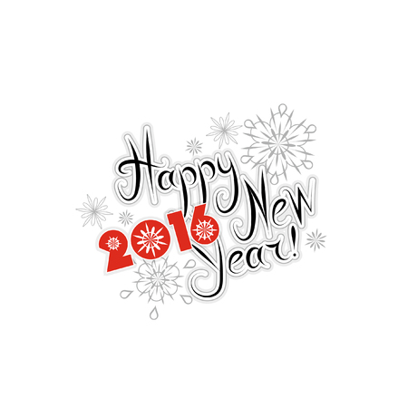 the inscription "happy new year 2016" with snowflakesのイラスト素材