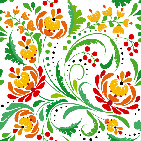 colored seamless floral patternのイラスト素材