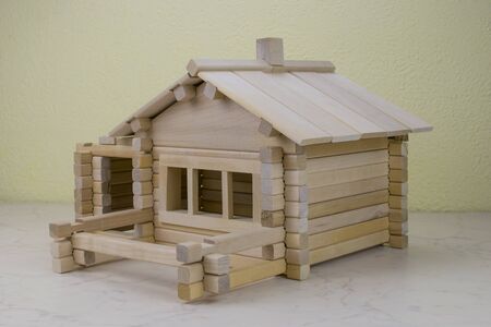 wooden house from the children's designer Birchの写真素材