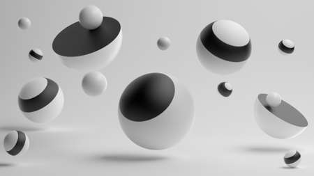 Halftone, 3D, Minimal covers design, gradients, ball shapes. geometric illustration