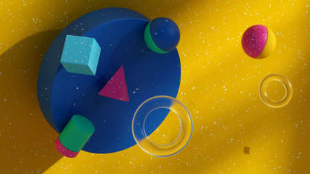 3D illustration Geometry Shapes Abstract Art Image 3d render