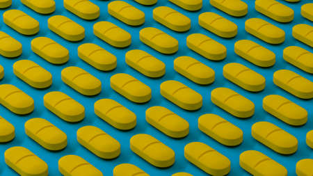 pile of colorful pills and tabs 3d rendering, conceptual image.の写真素材