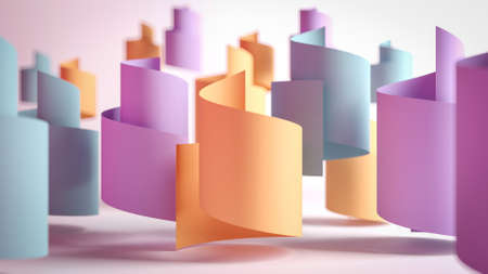 Bright color shape. Computer generated abstract geometric 3D renderingの写真素材