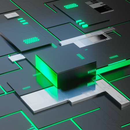 Futuristic Technology Cubes 3d render