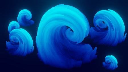 Spiral Wave 3d Abstract Element rendered illustration