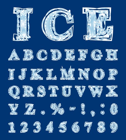 Alphabet made in the form of ice lettersのイラスト素材