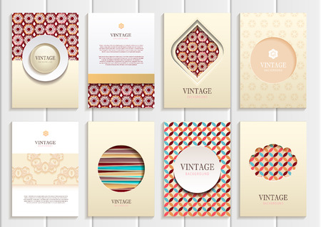set of brochures in vintage style.のイラスト素材