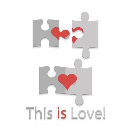 Puzzles and heart. This is Love. Iconのイラスト素材