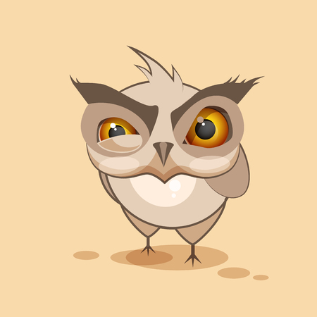 Vector Stock Illustration isolated Emoji character cartoon owl sticker emoticon with angry emotion for site, infographics, video, animation, websites, e-mails, newsletters, reports, comicsのイラスト素材