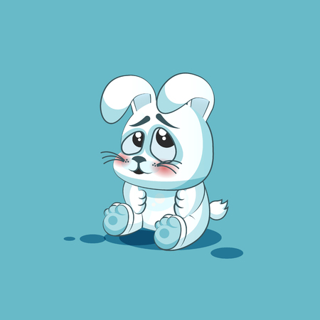 Vector Stock Illustration isolated Emoji character cartoon White leveret embarrassed, shy and blushes sticker emoticon for site, info graphic, video, animation, websites, e-mails, newsletters, reports, comicsのイラスト素材