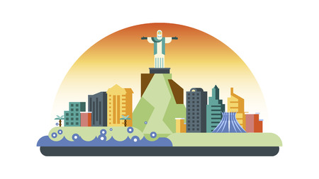 Brazil icon in flat styleのイラスト素材