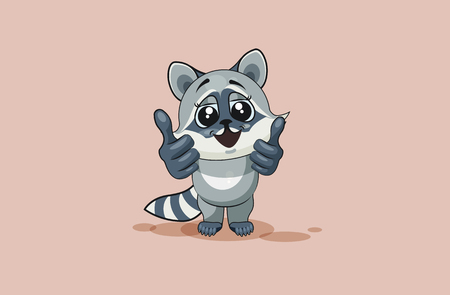 Illustration isolated character cartoon raccoon cub design element.のイラスト素材