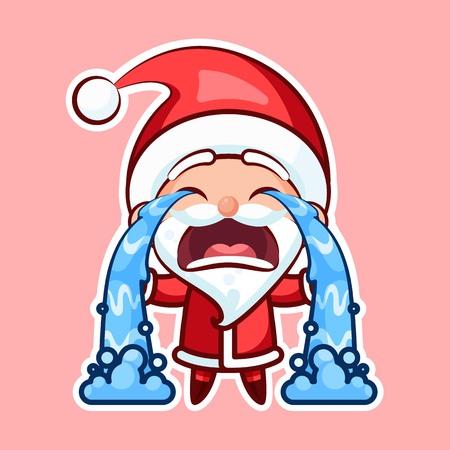 Sticker emoji Santa Clausのイラスト素材