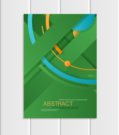 Vector green brochure A5 or A4 format material design element corporate styleのイラスト素材