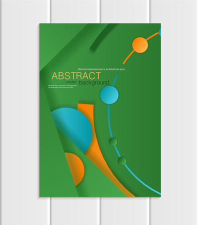 Vector green brochure A5 or A4 format material design element corporate styleのイラスト素材