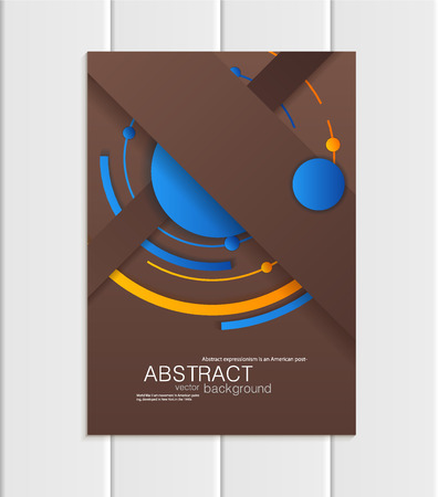 Vector brown brochure A5 or A4 format material design element corporate styleのイラスト素材