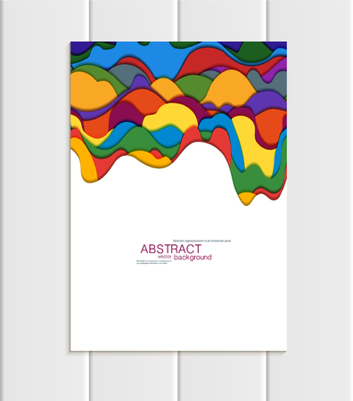 Stock vector brochure in abstract style. Design business templates with round, uneven colorful varicoloured shapes on white backgrounds for printed materials, element, web site, card, cover, wallpaperのイラスト素材