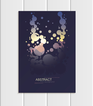 A5 or A4 format brochure design business template with abstract circles and mountain landscape at sunset, dawn backgrounds for printed material, corporate style element, corporate styleのイラスト素材