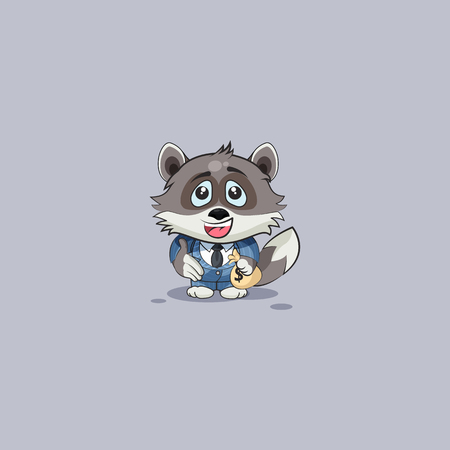 Vector Illustration Emoji character cartoon wealth riches businessman wolf cub pup in business suit sticker emoticon extend hand to offer business deal cooperation money profit dollar earning income.のイラスト素材