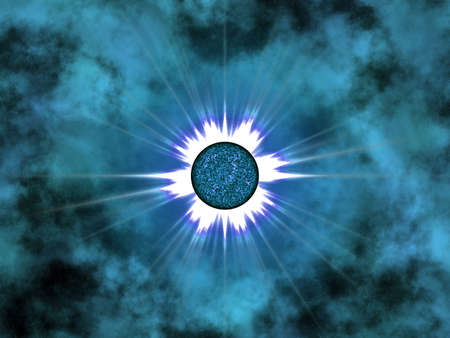 Golden star in space.