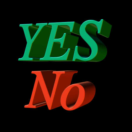 Yes and No.の写真素材