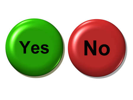 Yes and no.の写真素材