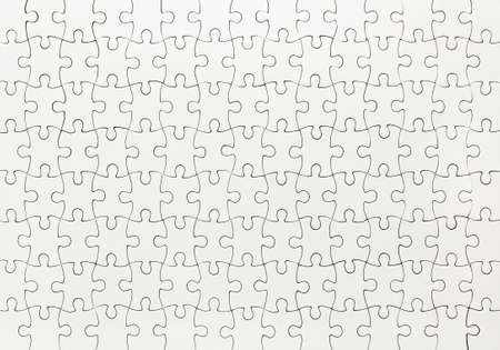 White jigsaw puzzle pattern as a backgroundの写真素材