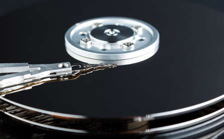 Close up of hard disc drive