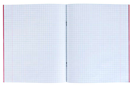 Exercise book in a cell isolated on white