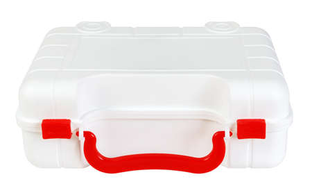 First aid box isolated on whiteの写真素材