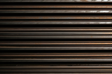 abstract of metal roller shutter door for use as background or wallpaperの素材