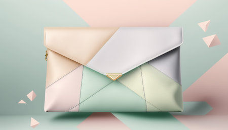 Envelope with white paper on pastel background. 3d renderingの素材