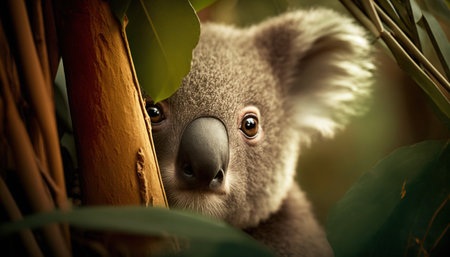 Koala bear in the eucalyptus tree, Australiaの素材