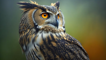 Close-up portrait of an eagle owl (Bubo bubo)の素材