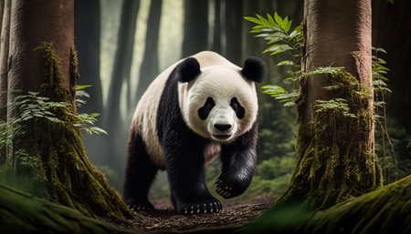 3d render of a dinosaur in the forest. Fantasy world.の素材