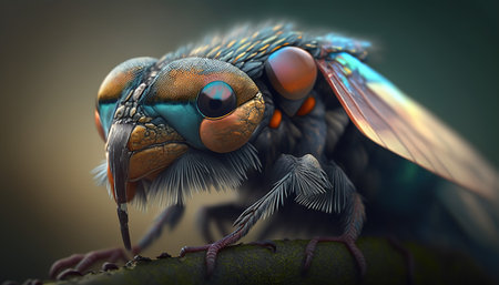 3D Illustration of a Housefly - Musca domesticaの素材
