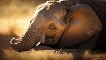 Elephant in the savannah of the Namibian savannaの素材