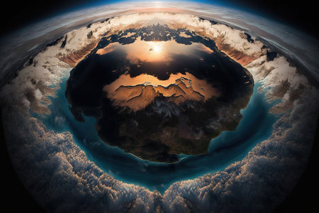 View of the planet Earth from space during sunset. Elements of this image furnished by NASAの素材