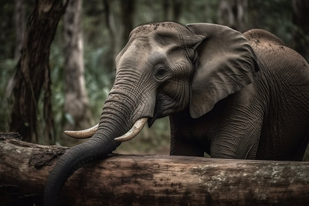African elephant (Loxodonta africana) in the jungleの素材