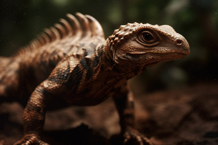 Close-up of a bearded dragon (Pogona vitticeps)の素材