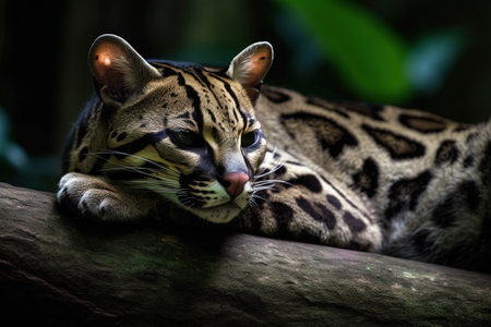 Leopard cat (Panthera pardus) in the wildの素材