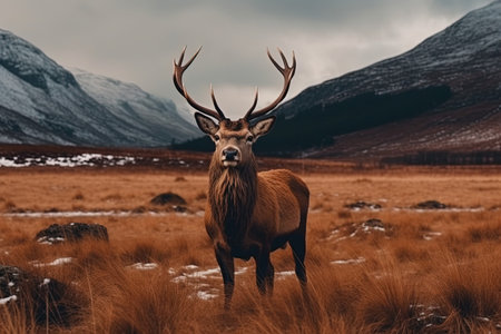 Red Deer (Cervus elaphus) in the Scottish Highlandsの素材