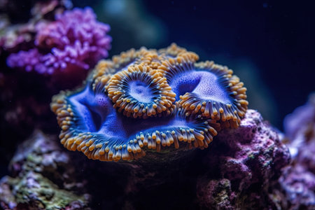 Colorful corals in the aquarium. Underwater world. Underwater world.の素材