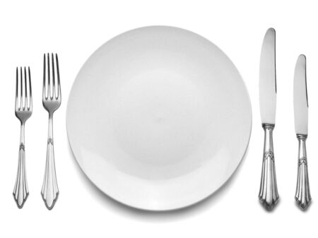 Setting with Plate, Knife and Fork  の写真素材