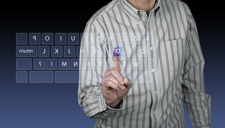 touchscreen interface with azerty keyboardの写真素材