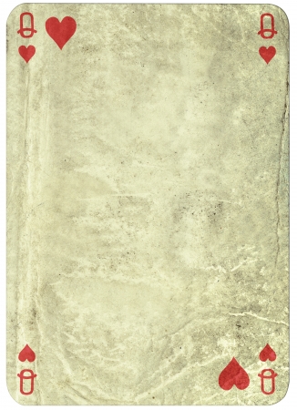 vintage simple background -playing card - queen of heartsの写真素材