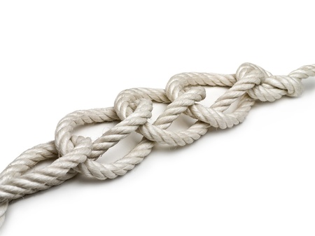 The knot in a rope  on white background
