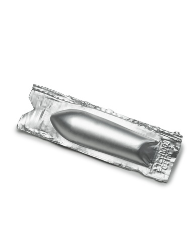 Package of suppository isolated on white backgroundの写真素材