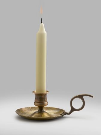 Candlestick with flame lights (clipping path)の写真素材
