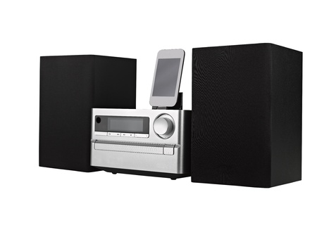 digital usb, cd player and mp3 against the white backgroundの写真素材